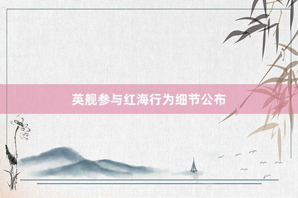 英舰参与红海行为细节公布