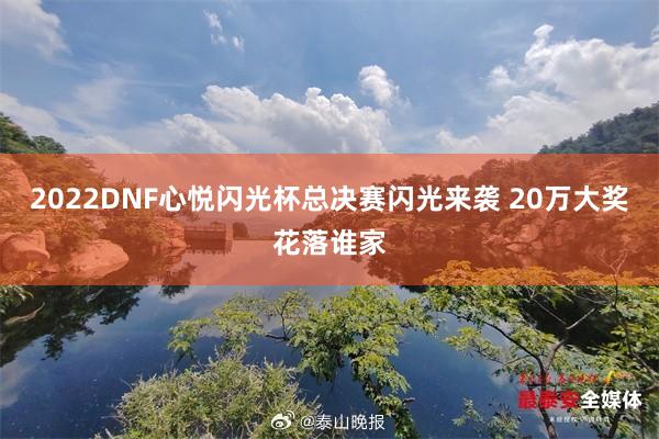 2022DNF心悦闪光杯总决赛闪光来袭 20万大奖花落谁家