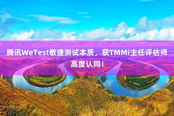 腾讯WeTest敏捷测试本质，获TMMi主任评估师高度认同！