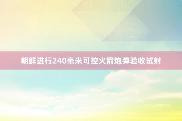 朝鲜进行240毫米可控火箭炮弹验收试射